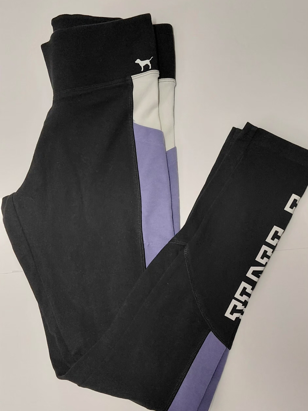 Victoria's Secret Black Yoga Tee with White Logo